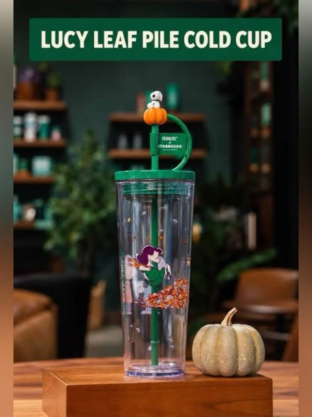 NEW Starbucks Peanuts 24 OZ Pumpkin Tumbler Cold Cup